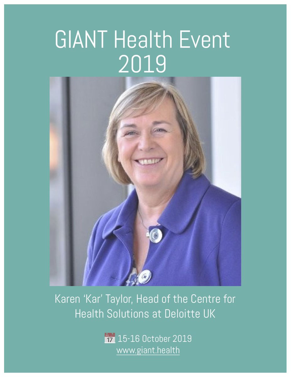 Meet <a href="/KarenKartaylor/">Karen</a> - Head of the Centre for Health Solutions <a href="/DeloitteUK/">Deloitte UK</a>

Join us📍Stamford Bridge on 15 &amp; 16 October 2019 📆
#healthtech #innovation #digitalhealth 

Now is the best opportunity to save big on your tickets to #GiantHealth2019👇
giant.health/tickets
