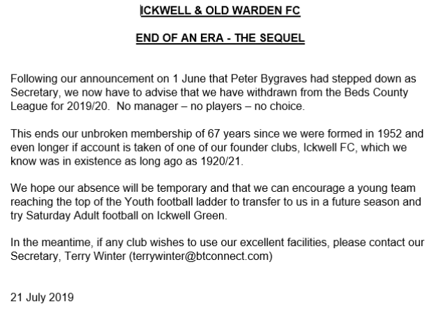 Ickwell & OWFC tweet media