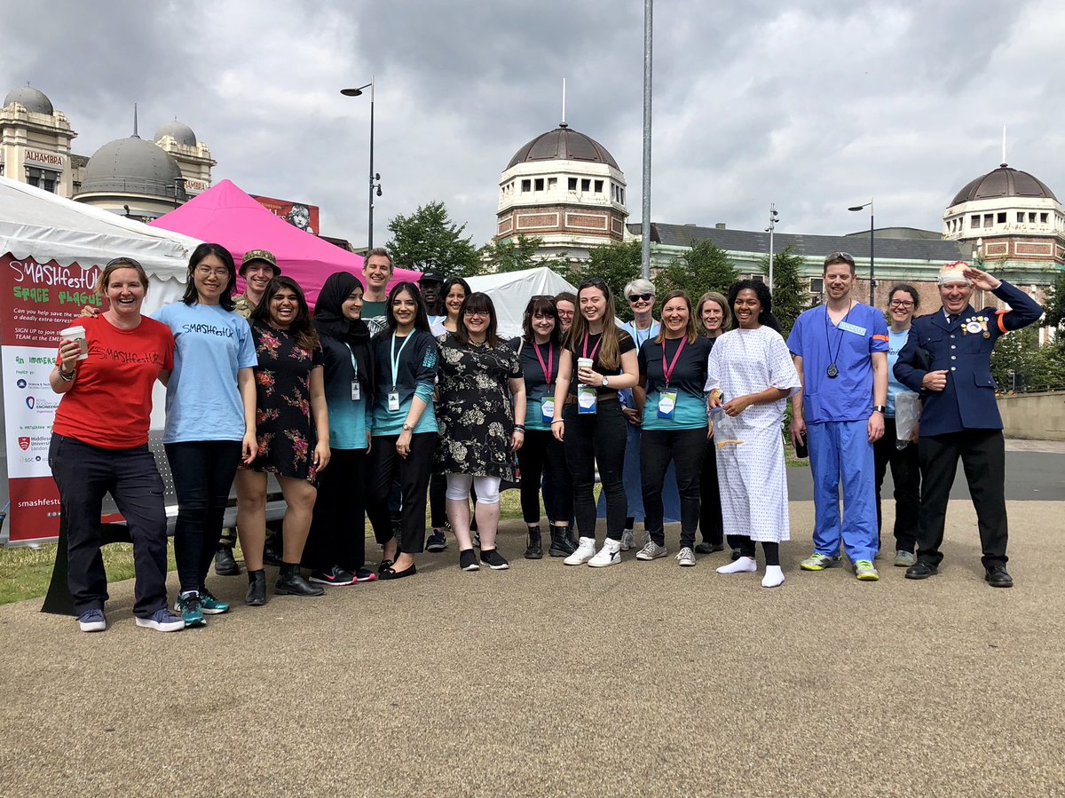 We are up & running on Day 2 of #SpacePlague at #BSF19, with this inspirational team! Brilliant 1st day - thank you so much to all the team, partners, volunteers, funders & most of all public ‘Emergency Response’ participants. Let’s save the world again today! #DiversityInSTEAM