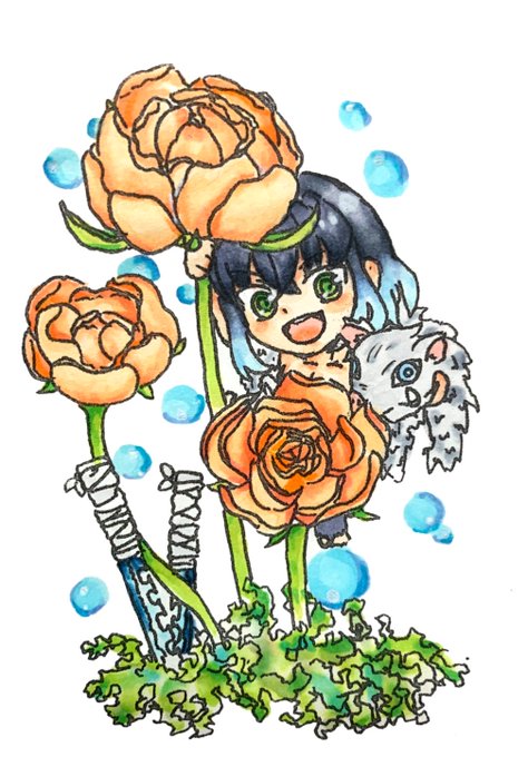 🌻冬知らず❄︎🌻さんがTwitterに投稿した嘴平伊之助(鬼滅の刃)のイラスト。