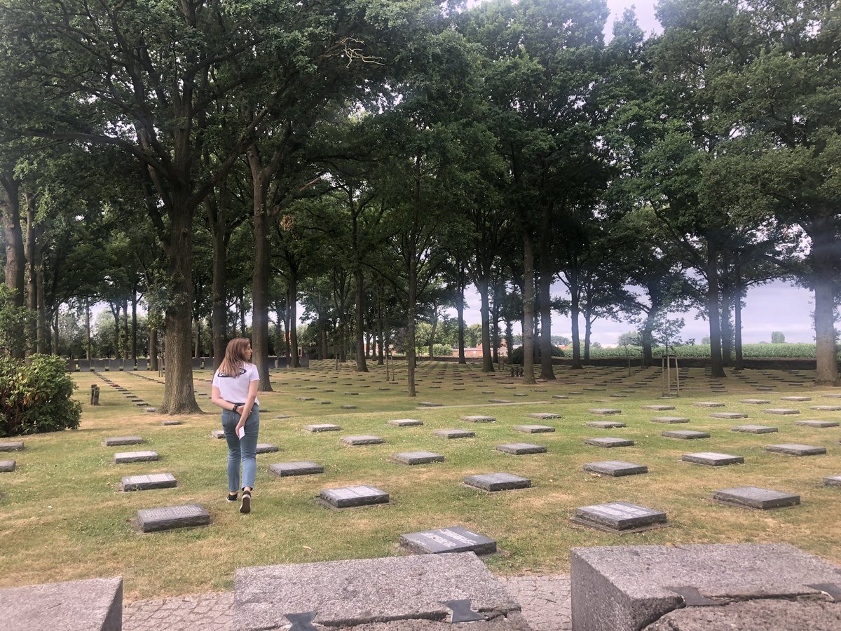 Miss cooper reflecting at Langemark