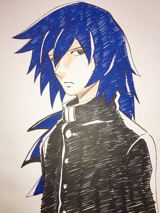 ほんちよさんがTwitterに投稿した冨岡義勇(鬼滅の刃)のイラスト。