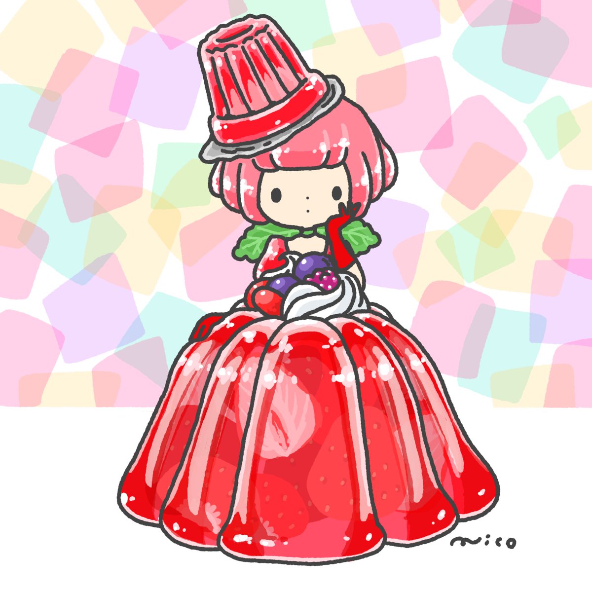 「Jelly✨

#ゼリーの日
#ゼラチンの日 」|paricoのイラスト