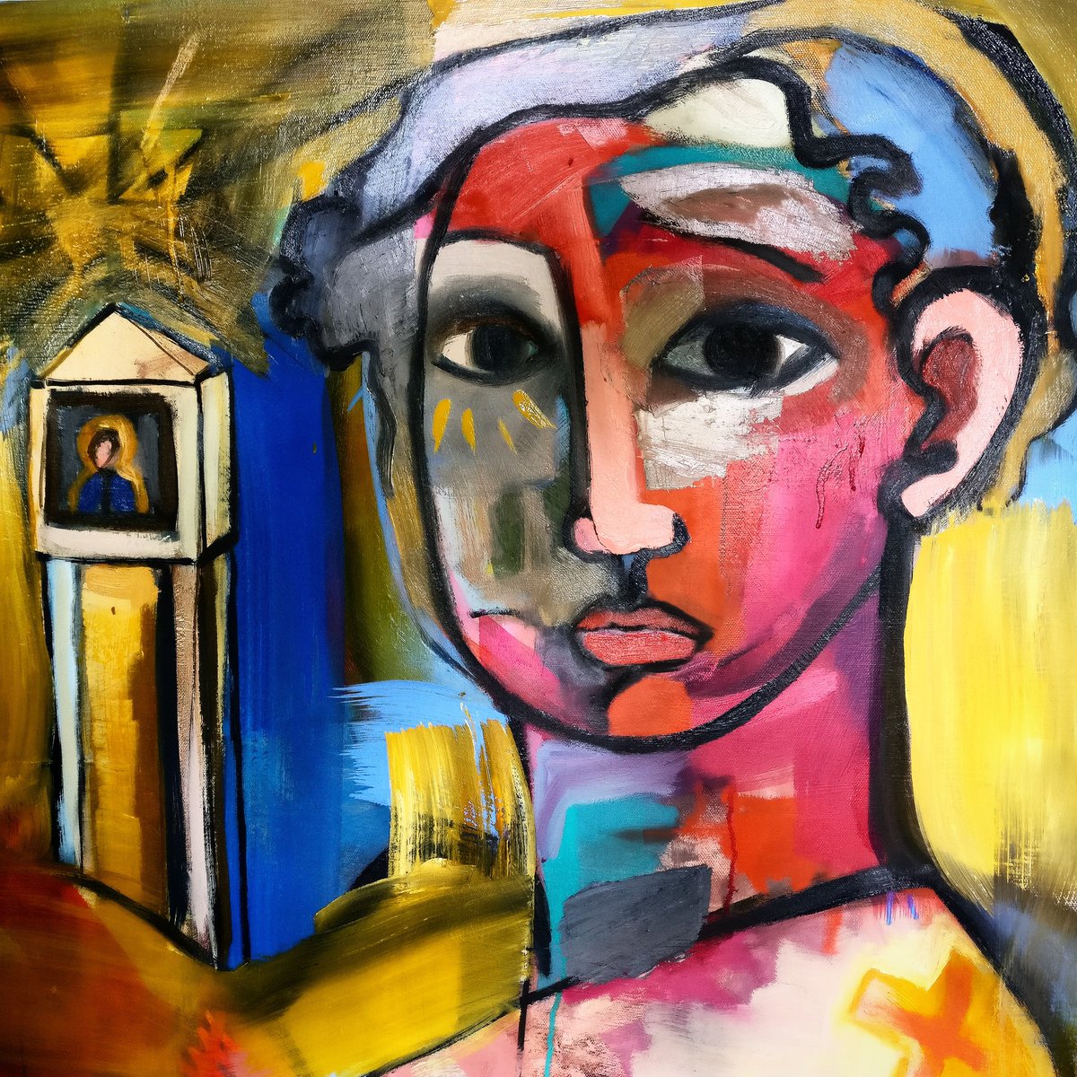 peisley_ya's tweet photo. Painting these canvas' is like crossing 6 Lanes of traffic at rush hour... Layers, colours, oil paint slipping in all directions. A detail of a work in perpetual motion.#abstractgirls @miwtrail #traciepeisley https://t.co/vvuxjhS5MJ
