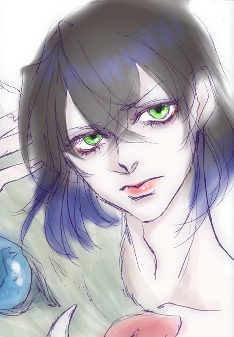 桃さんがTwitterに投稿した嘴平伊之助(鬼滅の刃)のイラスト。