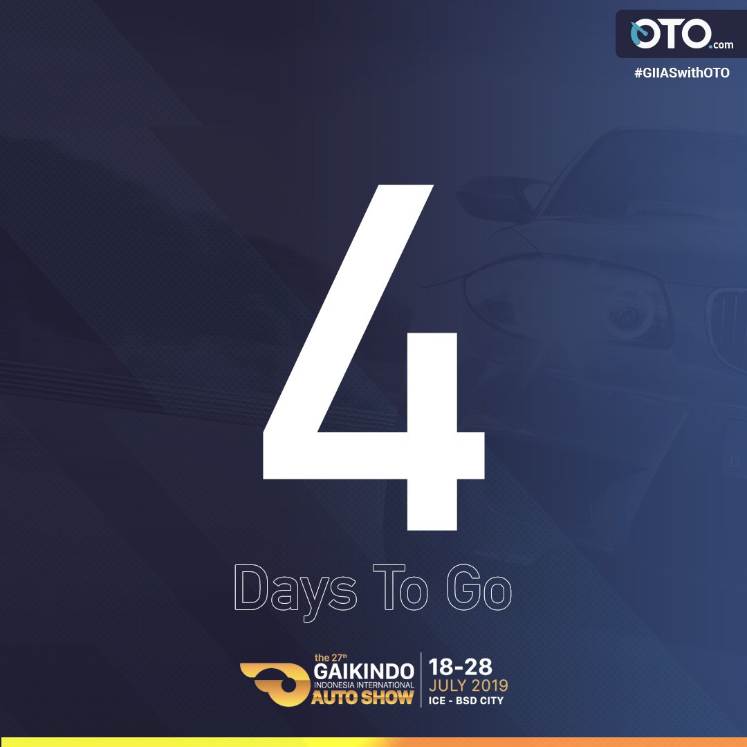 TheOfficialOto's tweet photo. Otolovers, 4 hari lagi! #GIIASWithOTO #GIIAS2019 #otocom @GIIAS_ID https://t.co/hf6H1nceoW
