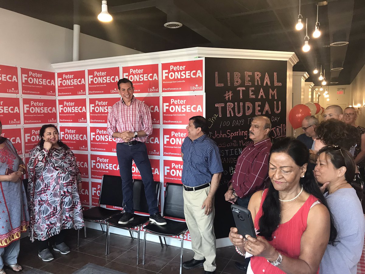 votefonseca's tweet photo. Truly thankful to our #Mississauga East- #Cooksville volunteers that offered their valuable time today for door knocking &amp; campaign calls during our first National #DayofAction for this summer. Today also marked 100 days until Election Day 👍 
#PositivePolitics 😊 
@liberal_party https://t.co/xt668DzEEP