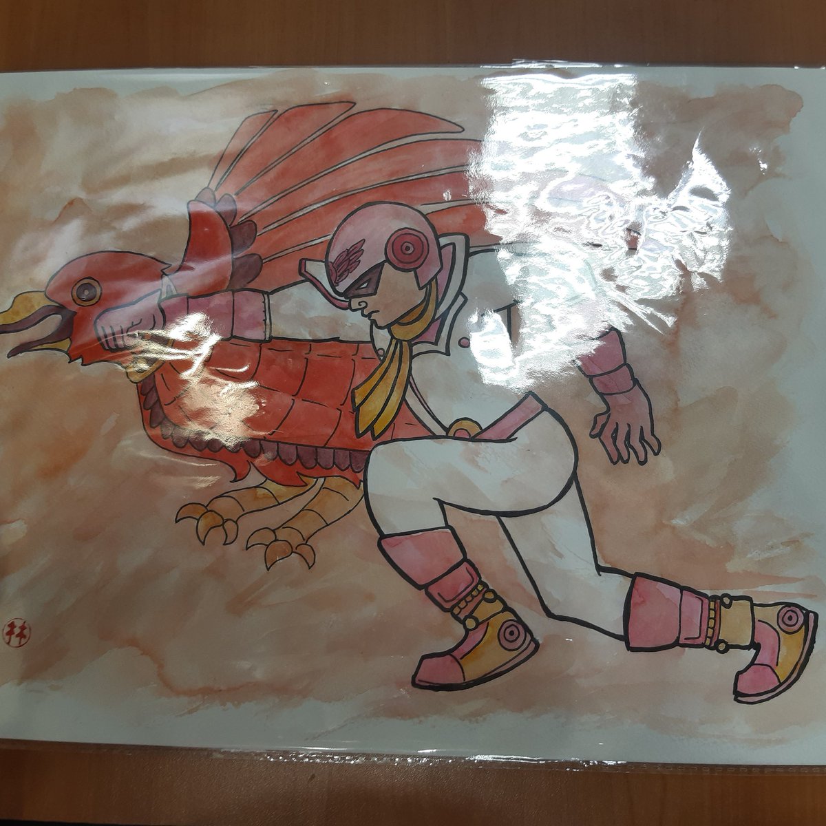 Jamage007's tweet photo. Cpt Falcon art I bought from Avcon 2019 artist alley #avcon #AVcon2019 https://t.co/qNnuhCSGh3