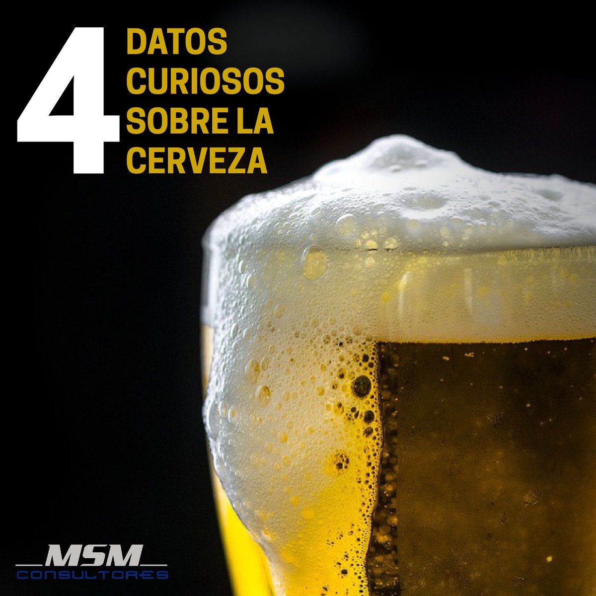 MSMConsultores's tweet photo. ¡Hoy les traemos 4 datos curiosos sobre la cerveza! ¿Están listos? 👀
 ⠀⠀⠀⠀⠀⠀⠀⠀⠀
1. Existe una fobia, llamada “cenosillicaphobia”, que se refiere al miedo a tener un vaso de cerveza vacío 😱🍺
.
2. La primera receta para fabricar la cerveza se remonta al año 6000 a.C 🔙 https://t.co/FLTLHjwdpf