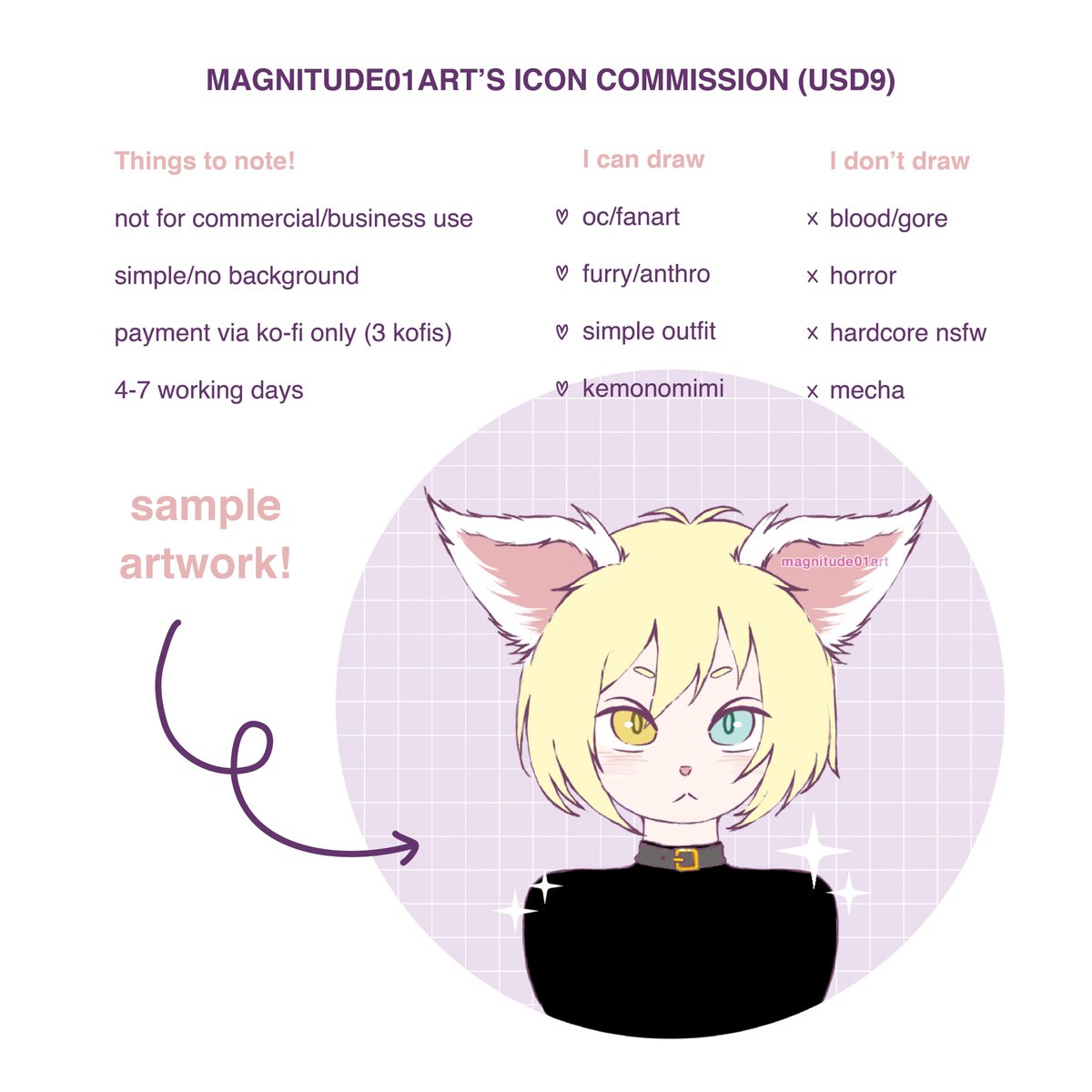 #anthro #furry #commissions #art #illustrations <a href="/furrycommission/">furry commissioning</a> <a href="/BuyFurryArt/">🐾Buy Furry Art 🐾</a> <a href="/furpromo/">FURPROMOS!</a> @FurryPromo

Hey guys! This is my first time opening commission and I really want to practice more :) currently available for 3 slots

Just message me your references! ♡