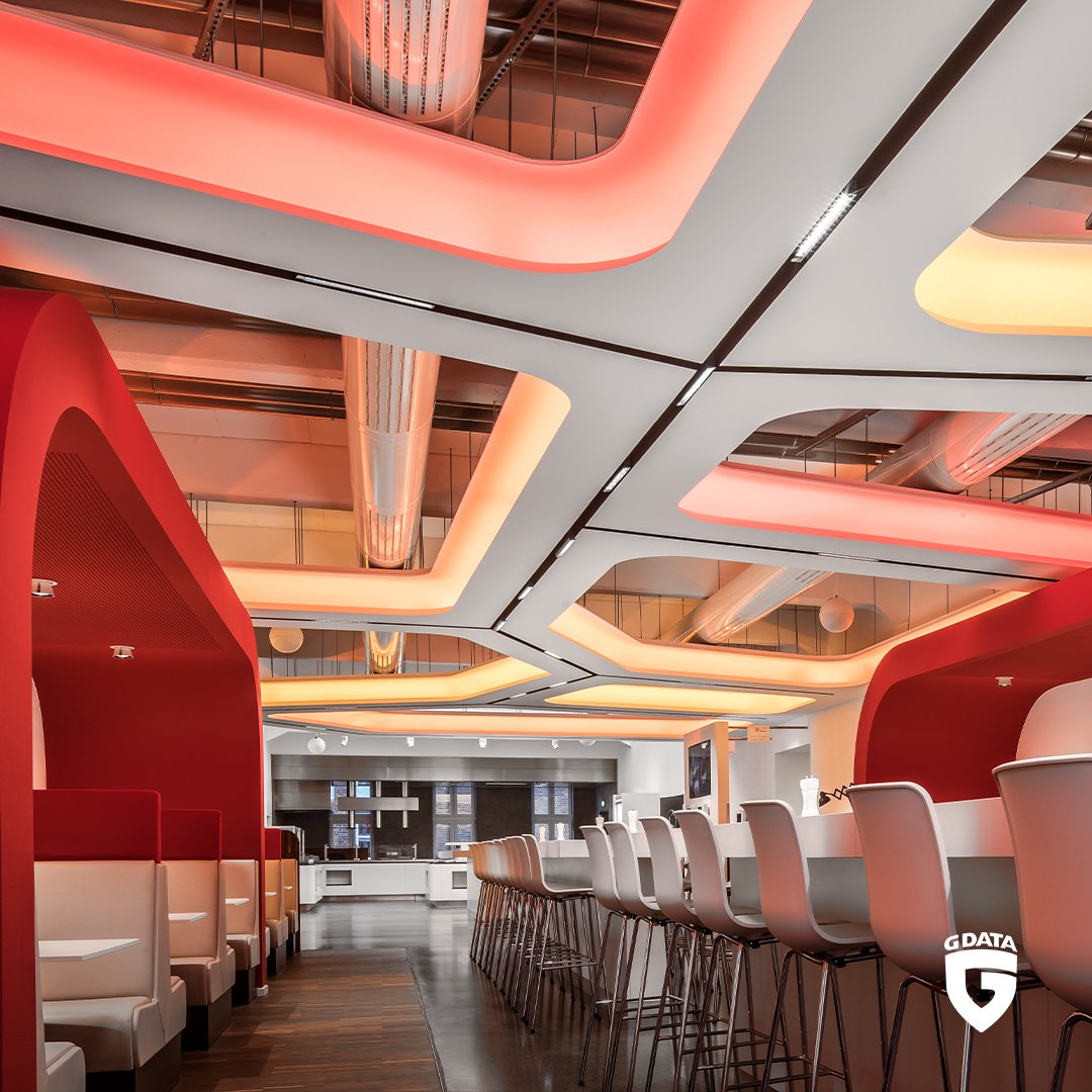 The bistro is the center of @GDataSoftwareAG's campus in Bochum. Our employees and guests can look forward to a freshly prepared three-course menu everyday. A great place to exchange ideas with colleagues in relaxed atmosphere.

#GDATACampus #TrojanCafe