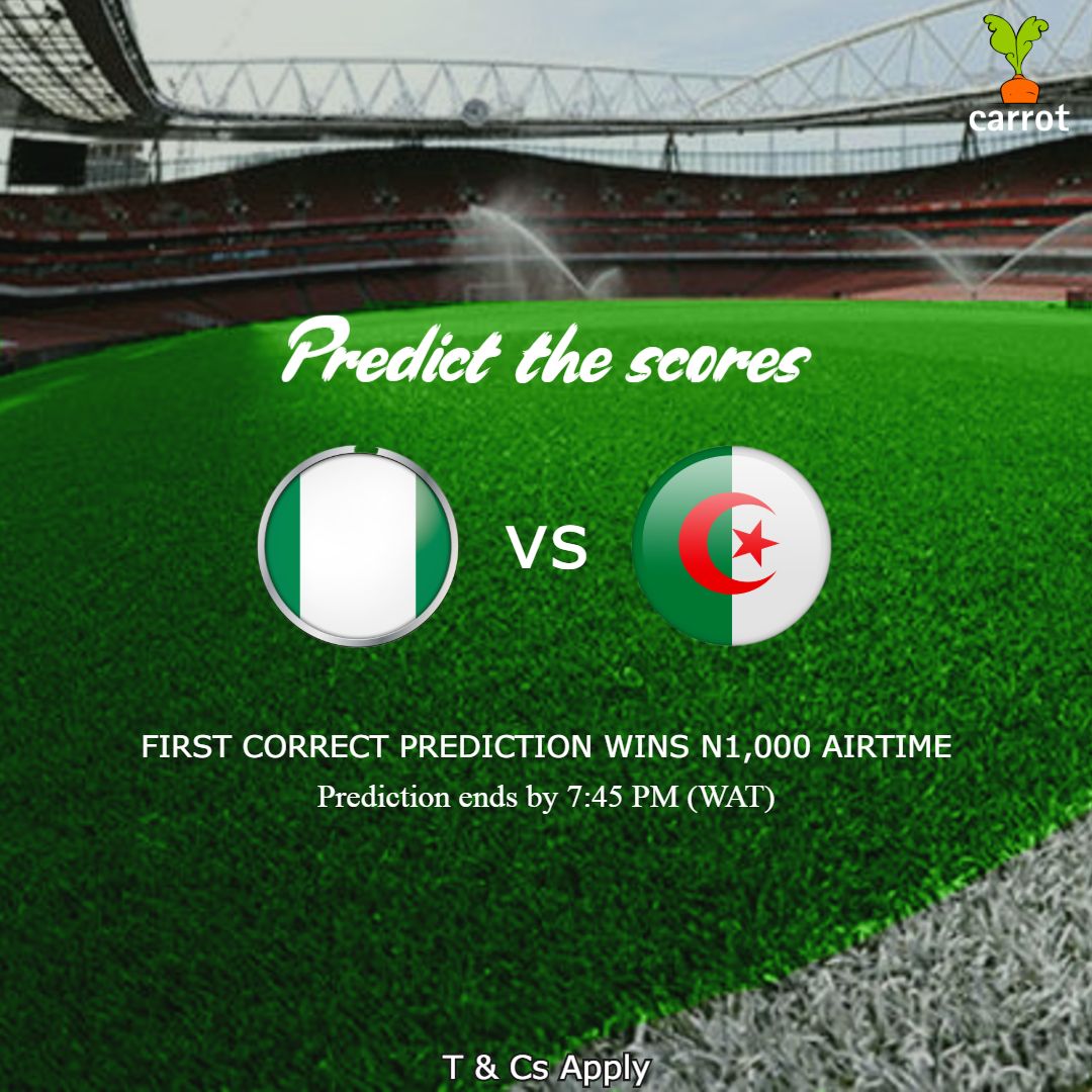 Carrotngr's tweet image. #leggonaija

Will today's match be for glory or groans? Predict the scores correctly and stand a chance to win airtime courtesy of your foremost online Will writing platform.

#ThinkCarrot #ThinkLife #ALGNGA #AFCON2019