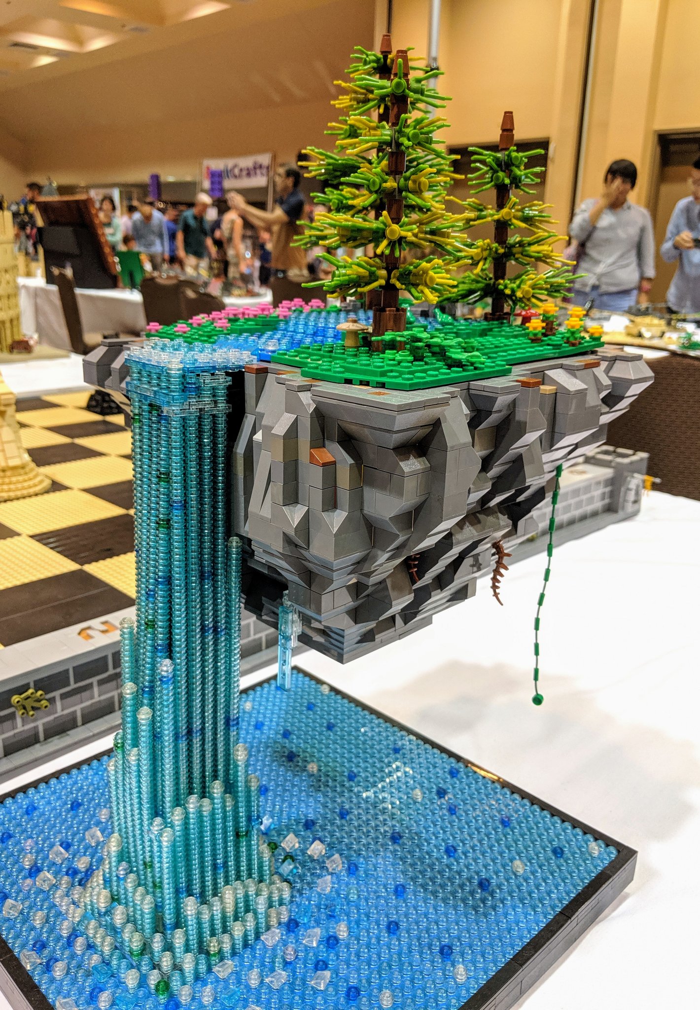 floating lego bricks