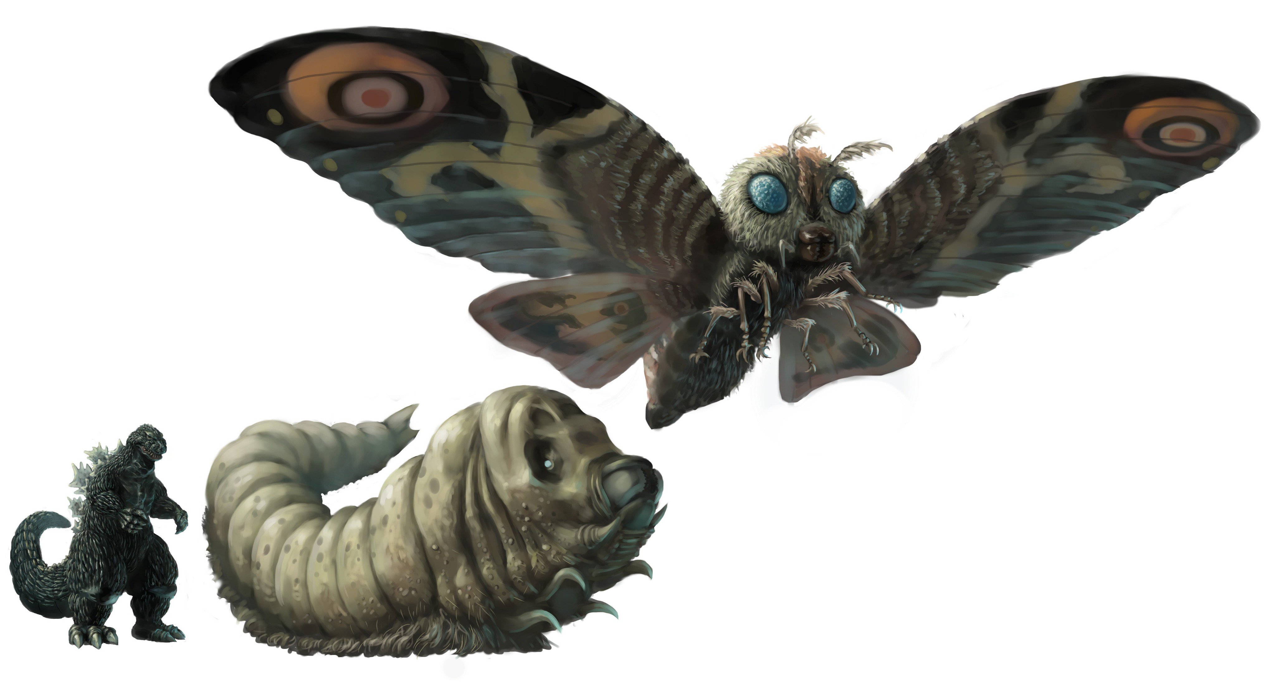 ゴジラと幼虫モスラ（親モスラおまけ）