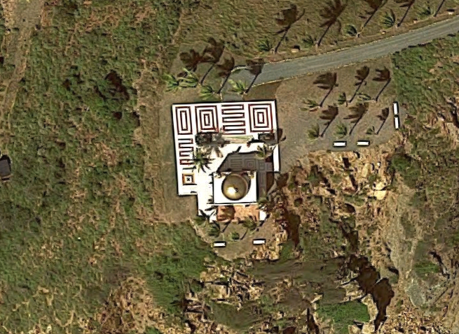 The thing that most intrigues me about Epstein's temple is the lines on the ground outside.