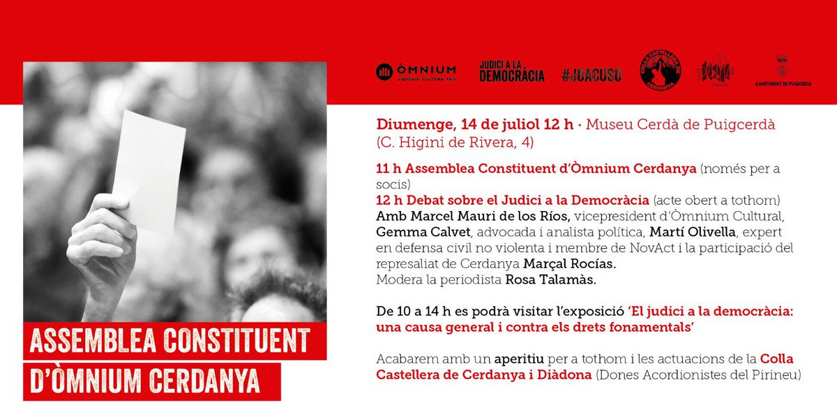 XavierAntich's tweet photo. Avui es celebra l’assemblea constituent d’@omniumcerdanya, un pas més en l’imprescindible desplegament i implantació territorial d’@omnium. I després, debat obert #judicialademocràcia amb @marcelmauri @gcalvetbarot @MartiOlivella i @mrocias. https://t.co/Ig1tww3qaW