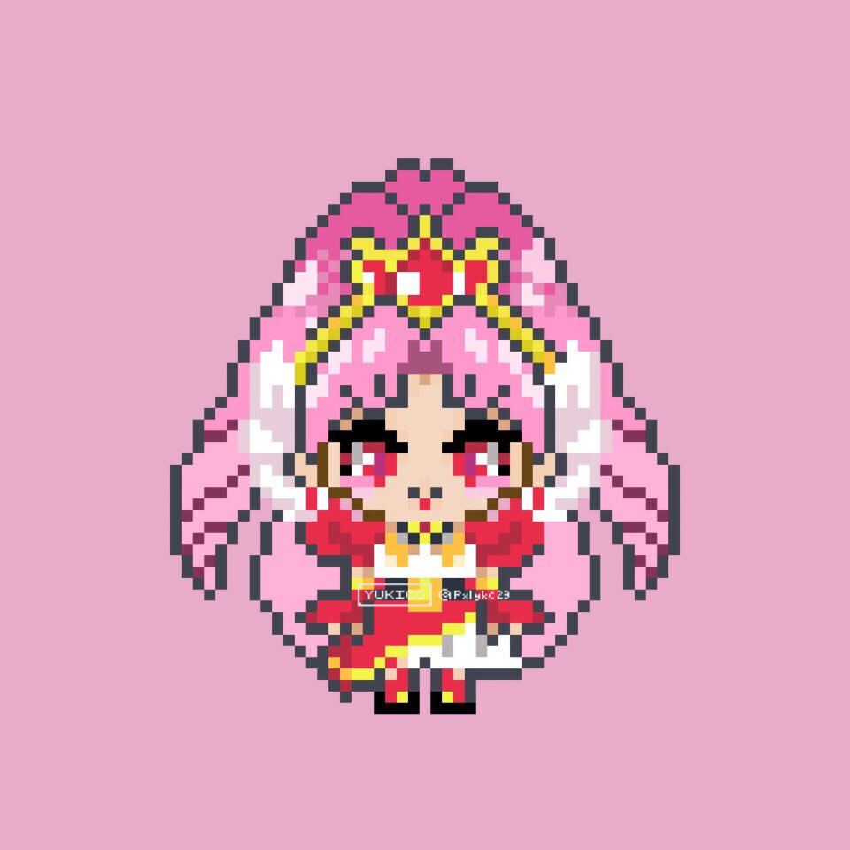 V Twitter キュアスカーレット ドット絵 Pixelart Precure キュアスカーレット プリンセス プリキュア プリキュア