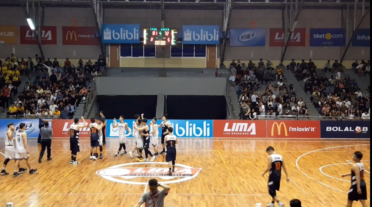 [Semi Final] Game over LIMA Basketball: Blibli.com West Java Conference Season 7 
ITHB VS UNPAR
End of game: 81-72
<a href="/McDonalds_ID/">McDonald's Indonesia</a> <a href="/tiket/">tiket.com</a> <a href="/bliblidotcom/">Blibli</a> <a href="/kaskus/">KASKUS</a> <a href="/Bolalob/">Bolalob.com</a> <a href="/primawaterID/">Air Mineral Prim-a</a> <a href="/infokost/">Infokost</a>
#LIMABasketball #LigaMahasiswa #AwalMasaDepan #lookingforwardtoit