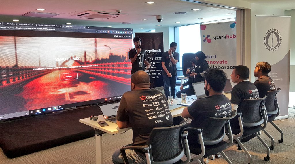 angelhackmv's tweet photo. #Serotomix helping to find your activity buddy
#AH2019 @Dhiraagu @MMA_Maldives @sparkhubmv https://t.co/BN9xPS217u