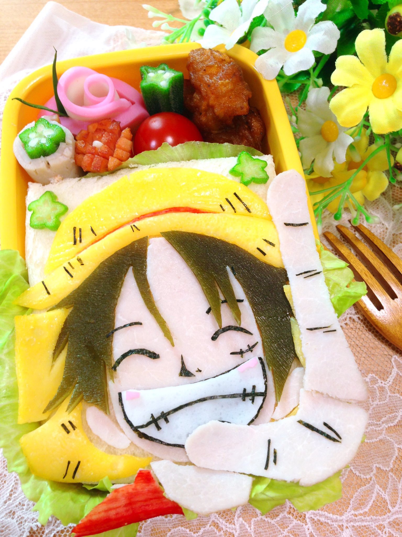 はむすけ Twitterissa アオハルtv見てたけど ルフィのキャラ弁凄いクオリティ ロゴのグラデーションも焼きそばのアイデアも凄い 愛 実はうちも昔ルフィのキャラ弁作ったことある アオハルtv T Co Cbr3izigjc Twitter