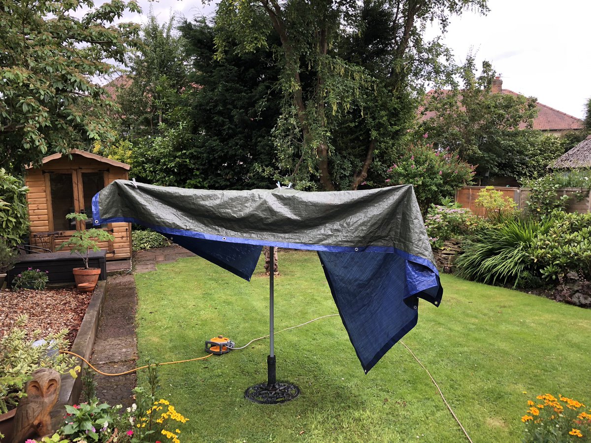 HemmingHelen's tweet photo. So how many points do I get for my rain shelter @Marple100 #muddyboot #clearup https://t.co/ucRAzKpgFx
