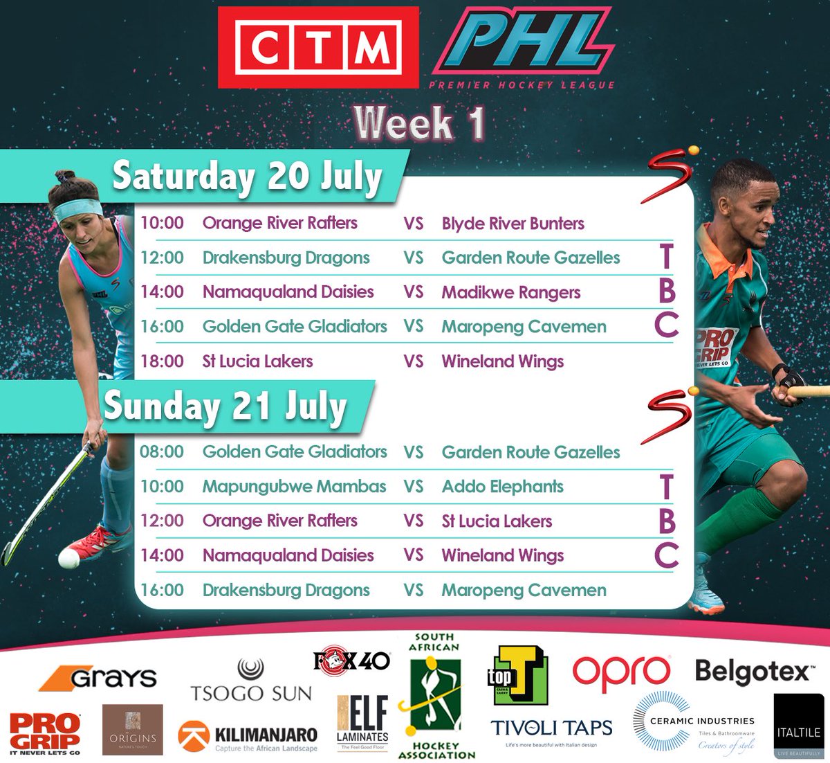 SA_PHL's tweet image. PHL starts THIS WEEK and the excitement levels are way too high 🔥🏑🙌🏼 here are the fixtures you can look forward to for the first weekend of #PHL19 action. The SuperSport channel that the games will be televised on is still to be confirmed so keep checking in for updates
