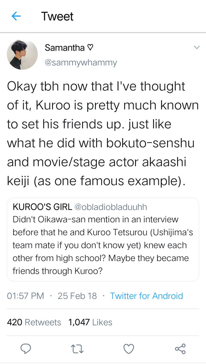 Carrot Kun おつかれ ハイステ 18 Oikawa Texts Kenma I Ve Used A Different App For This One So I Apologize For Any Possible Confusion T Co Piini8kpcx Twitter