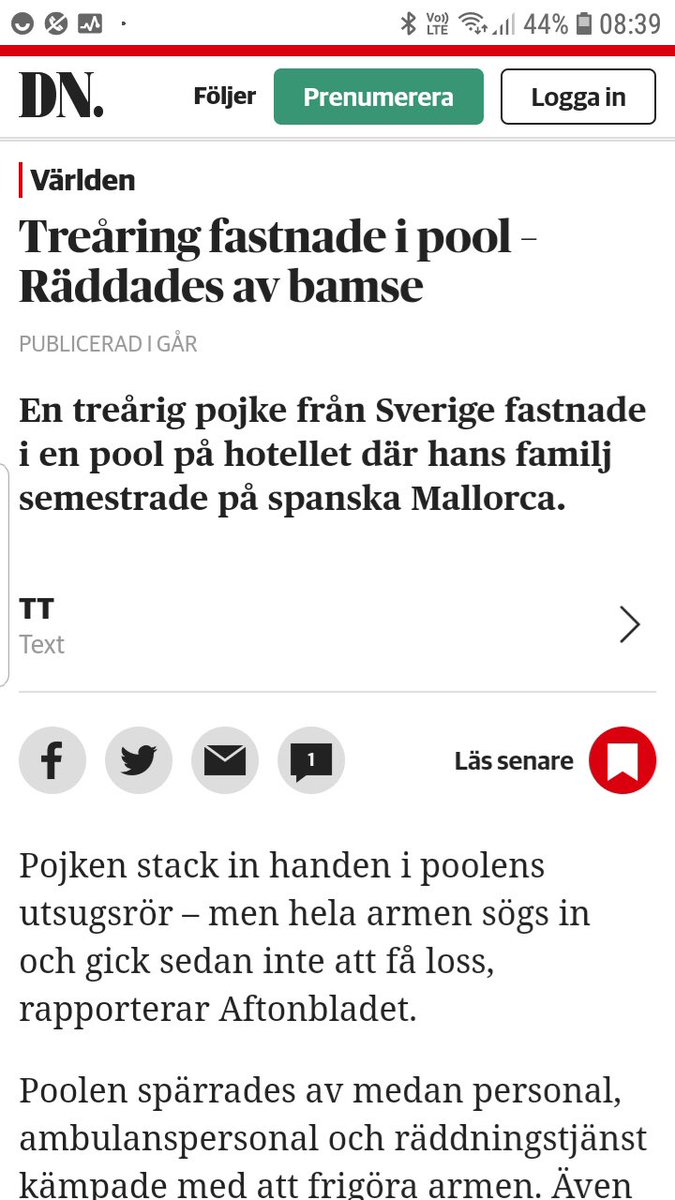 ProchazkaA's tweet photo. Vår son räddades INTE av Bamse. Hjältarna var framförallt brandkåren (Bombers Mallorca). Ping ⁦@ttnyhetsbyran⁩ @dn https://t.co/y5JMut2Fli
