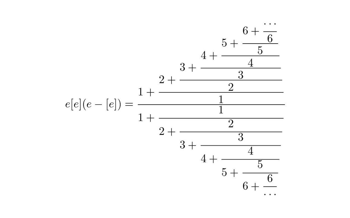 Takuma En Twitter ネイピア数及びその整数部分 小数部分の積を連分数展開 連乗数展開を使い美しい数式を得た