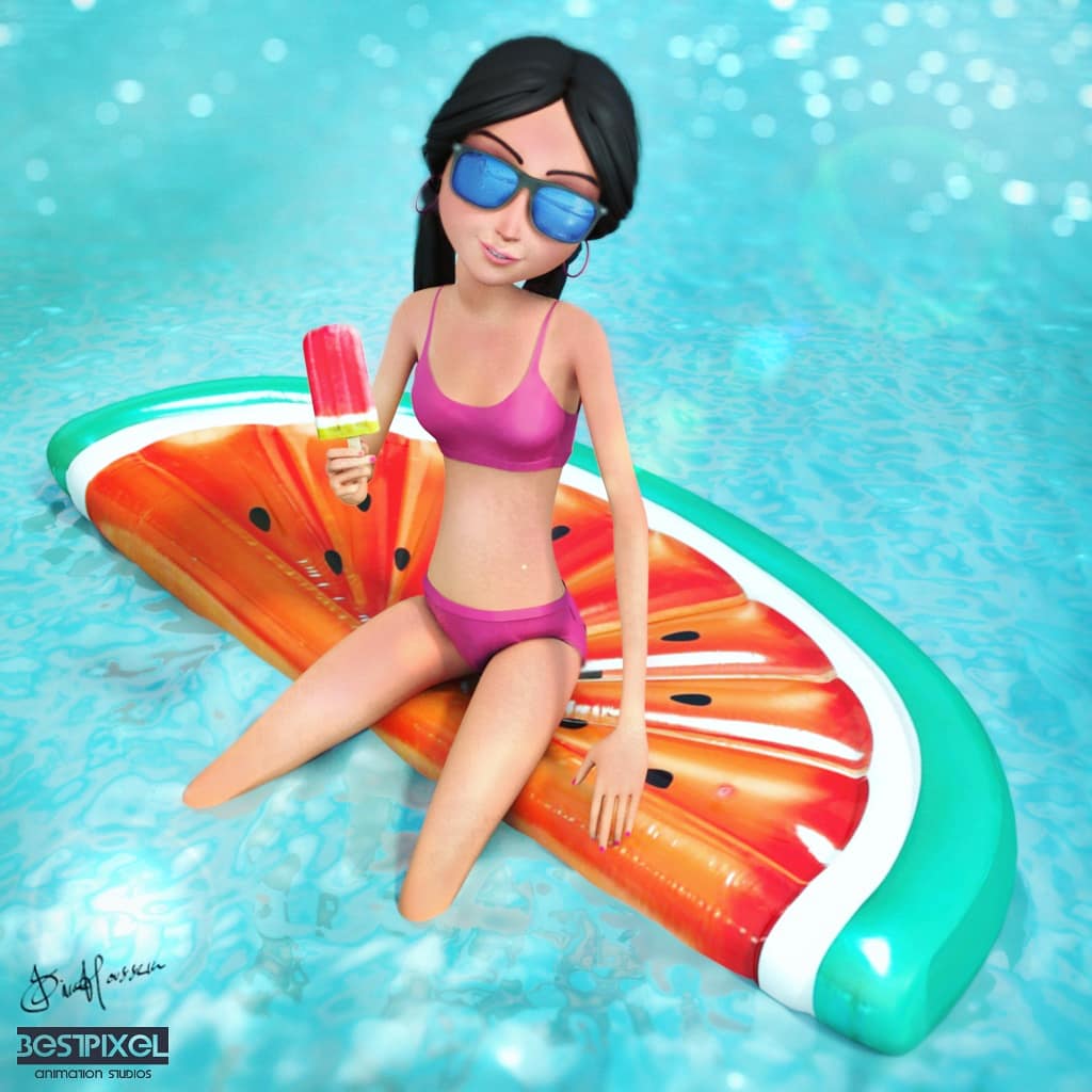 JimHoussem's tweet photo. The art of summer 💙💛 by @JimHoussem #BestPixelstudios #autodesk #maya #photoshop #mentalray #3dmodeling #3drendering #3d  #3dart #illustration   #summer #swimmingpool #girl #lighting https://t.co/QbF9nauVCc