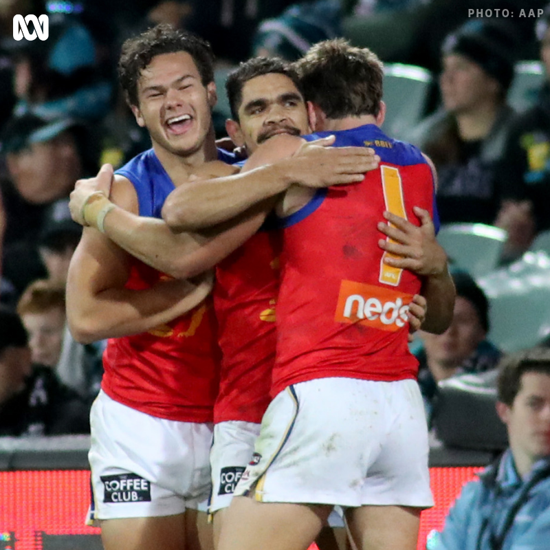abcsport's tweet image. 🦁 The @brisbanelions have moved into 3rd on the ladder off the back of their first win at Adelaide Oval against the inconsistent @PAFC #AFL #AFLPowerLions abc.net.au/news/2019-07-1…