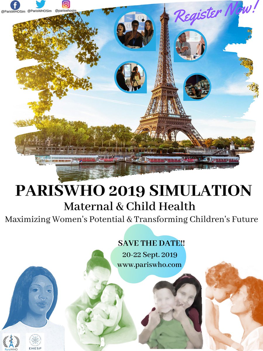 ParisWHOSim's tweet photo. Early bird registrations close tonight!!!! What are you waiting for?! Register now!!! #pariswho #maternalandchildhealth #ehesp #register #publichealth https://t.co/eCPRo9tcF8