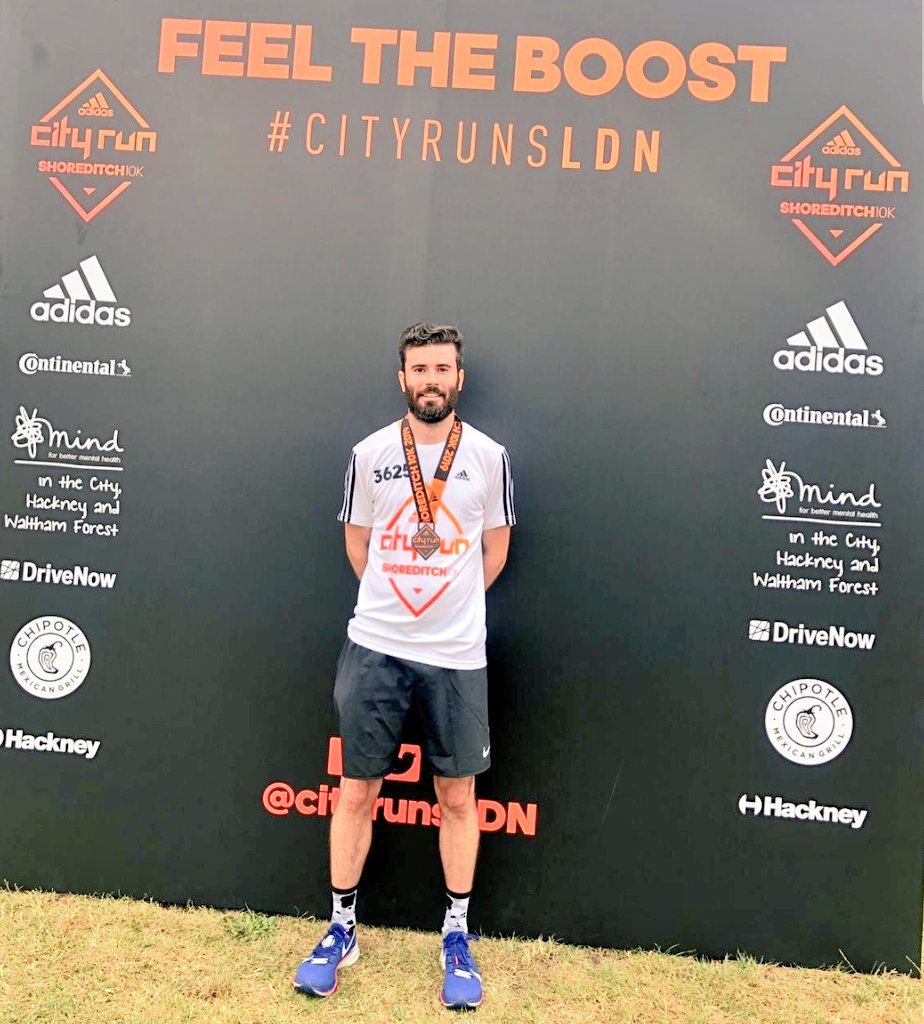MrMoodyBH's tweet photo. Absolutely over the moon with a new PB for 10k... but 8 seconds off of 40 minutes! 🤷🏻‍♂️ #BusheyHeathRunning #AdidasCityRun #Shoreditch https://t.co/WEZskCpIH6