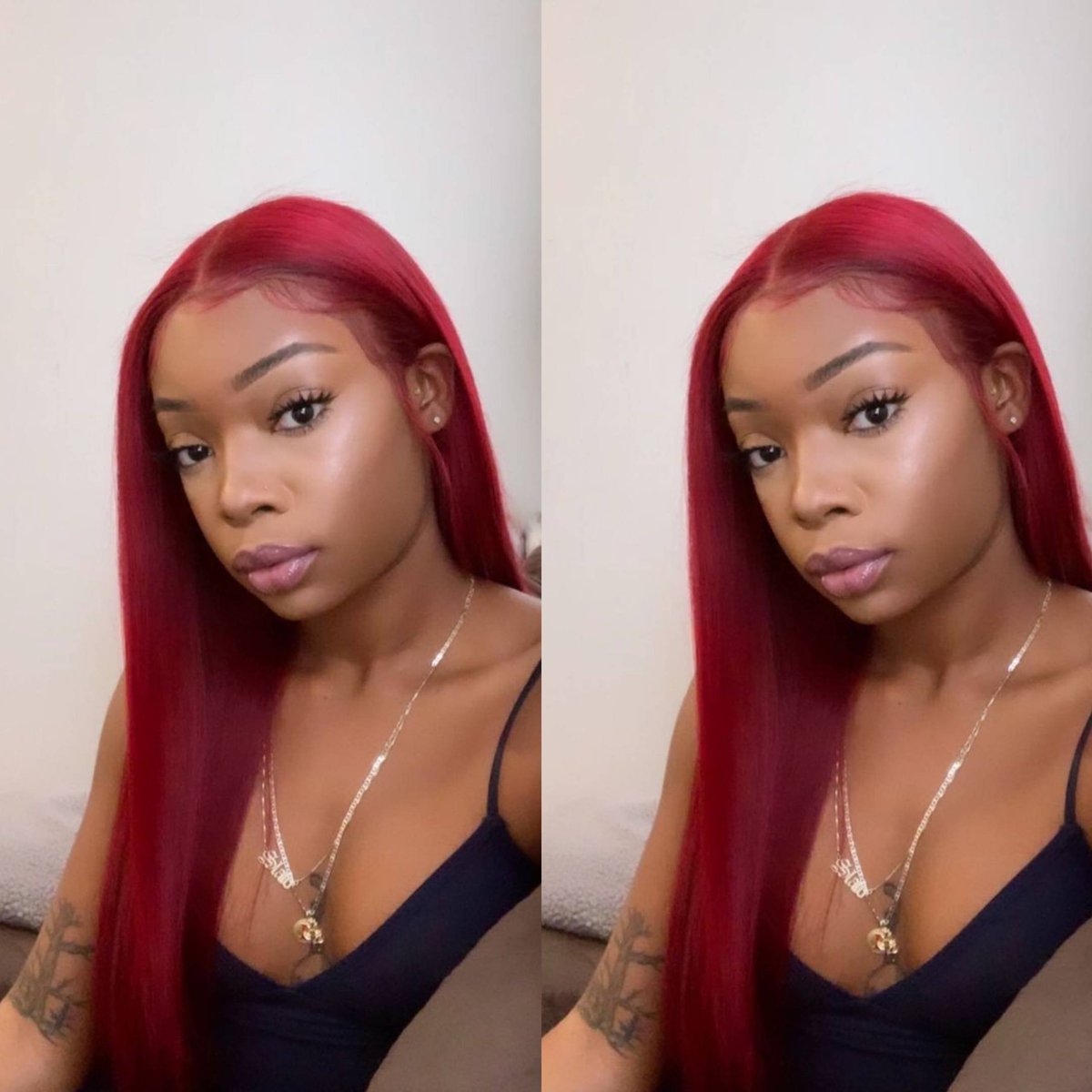 GINA8542001's tweet image. Cherry red straight hair Lace Frontal  custom made, Custom colored wig pre-plucked hairline and bleach knots #wig #virginhair #customunit #wigsforblackwomen #coloredhair #customwig #humanhairextension #SupportBlackBusiness etsy.me/2JxZCXt
