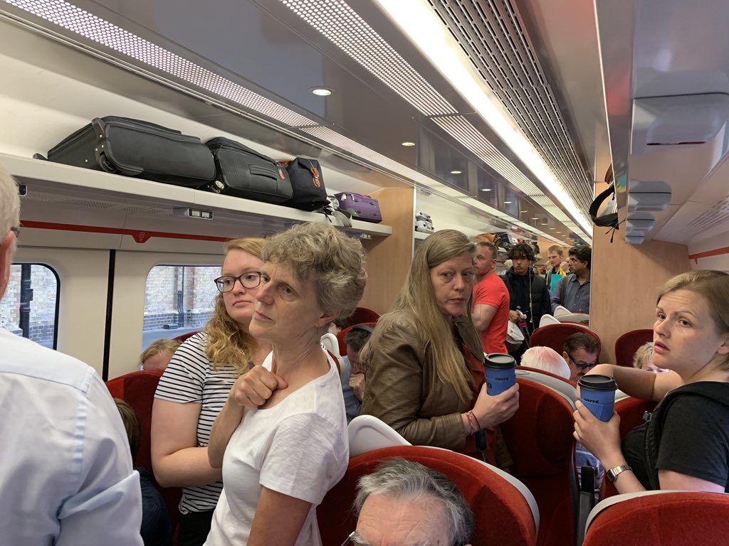 The chaos on your 1050 Kings Cross to Edinburgh. Dozens of People standing the length of the carriage. Hopeless.