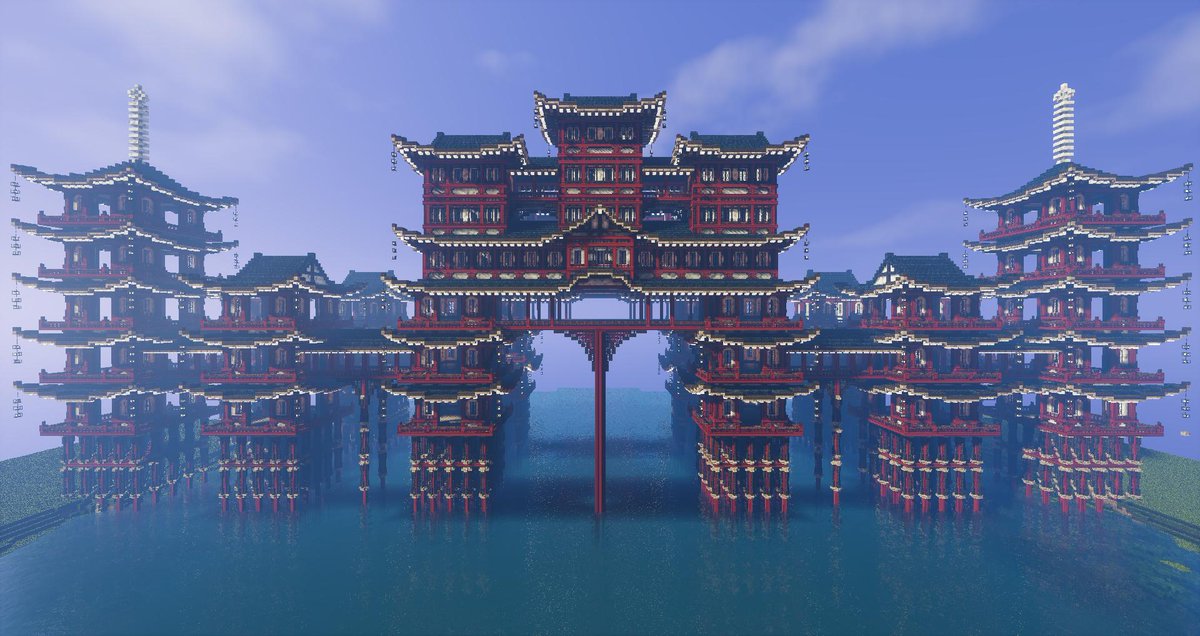 無碍ちゃん Minecraft Cocricot Cocricotで中華建築 要塞橋を作りました 結構がんばったよ