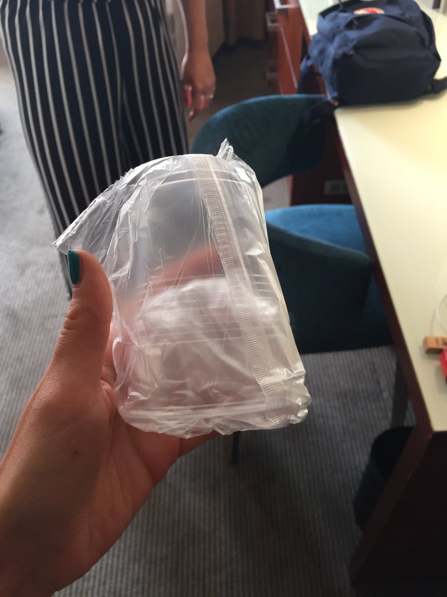 AmyBaulcombe's tweet photo. A plastic cup wrapped in plastic? So unnecessary and infuriating. Surely a huge hotel chain like yourselves would have acknowledged the current environmental crisis and moved away from providing single use plastics to your guests. @HolHouseBristol @mercurehotelsuk #mercurehotels https://t.co/Ob4nm4mUmC