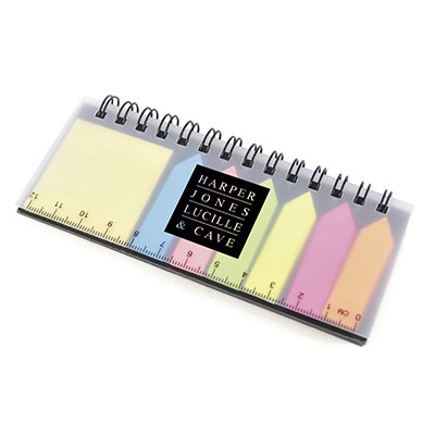 Spiral bound notepad with flags, sticky notes and ruler. A great little portable notebook combination. bit.ly/2JBpkKZ #notebook #stickynotes
