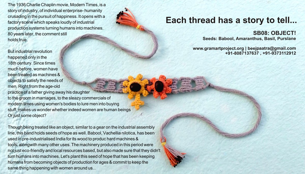 Ihaveadreamvan's tweet photo. @KhurafatiChopra have you seen a very interesting initiative by https://t.co/oRKioax6Z1     of making seed band with 95 women from 5 different villages... and every design has a story and theme "Kamjor Nahi Hum" https://t.co/YDUBWpUjwE