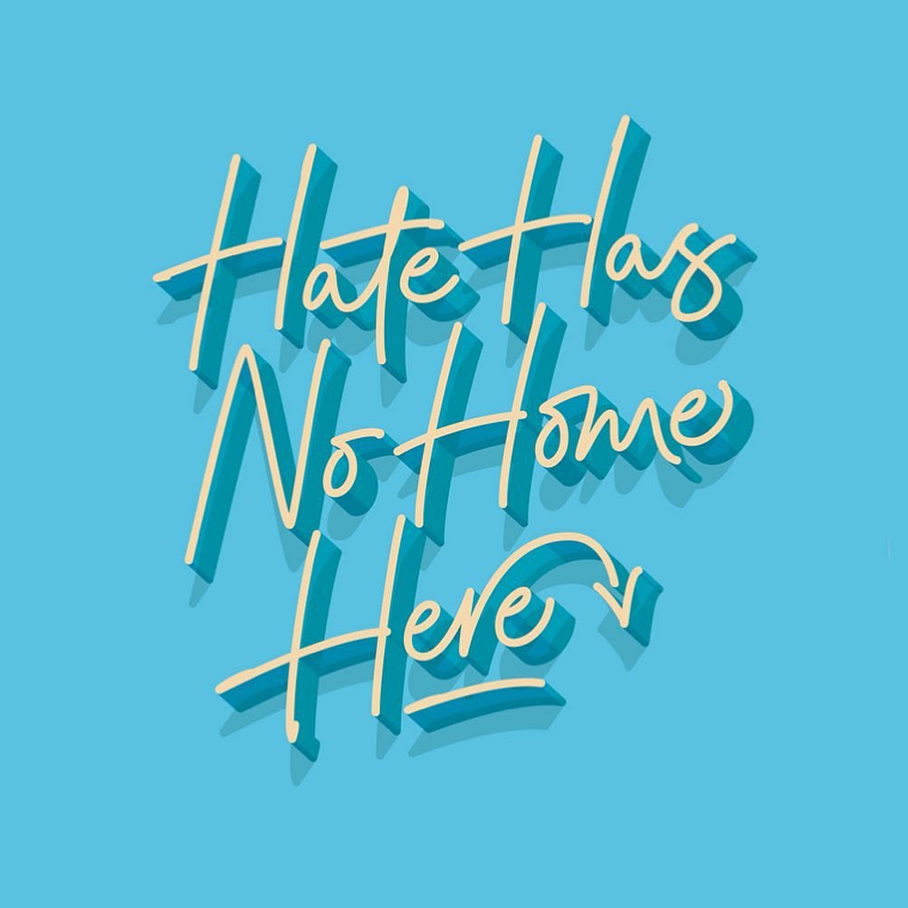 TrappedZoneOne's tweet photo. Releasing soon is our new print 'Hate Has No Home Here', part of our #PositiveType project with 25% of each print sold we're donating to @ArtAgainstKnive to support their community work in reducing the root causes of knife crime and violence through youth-led creative practices. https://t.co/eoAvfR0yFv