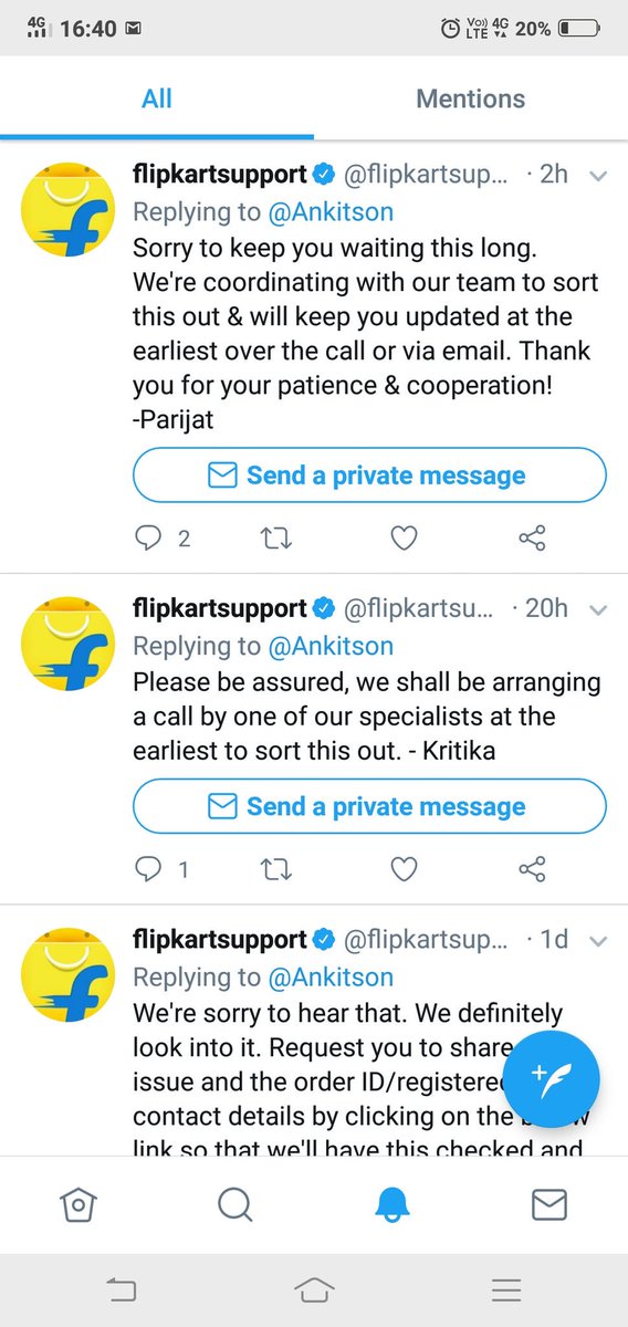 Ankitson's tweet image. @Flipkart @flipkartsupport @_Kalyan_K  no new answer from Flipkart team.

Again n again the same answer.

#0support #fraudproducts