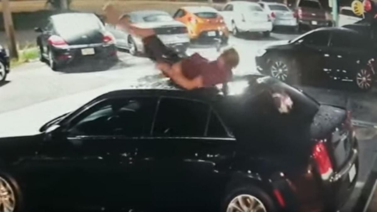 AutoBildspain's tweet photo. Vídeo: cae sobre el techo de un coche en un concesionario 😮 - https://t.co/F9u8C00luj https://t.co/gWY89xYQoh
