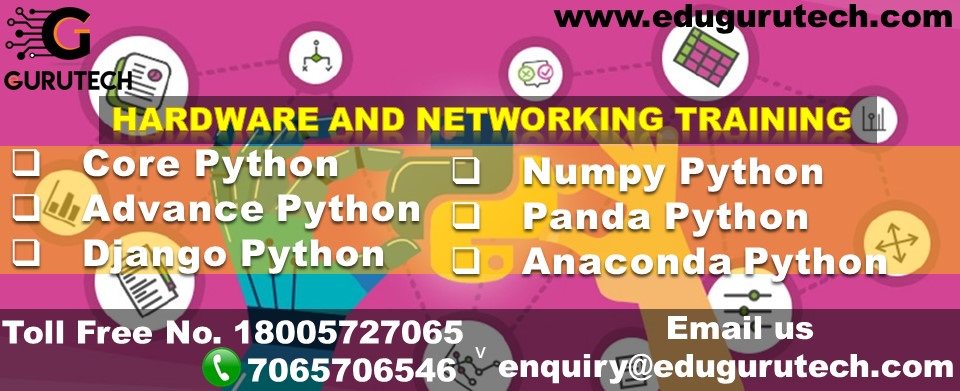 gurutechnoida's tweet image. Free Registration
Limited seats...
More Information
enquiry@edugurutech.com
Contact Number 18005827065 / 7065706546
#Pythontraining #CorePythontraining #AdvancePythontraining #DjangoPythontraining #AnacondaPythontraining #NumpyPythontraining #PandaPythontraining #AnacondaPythont