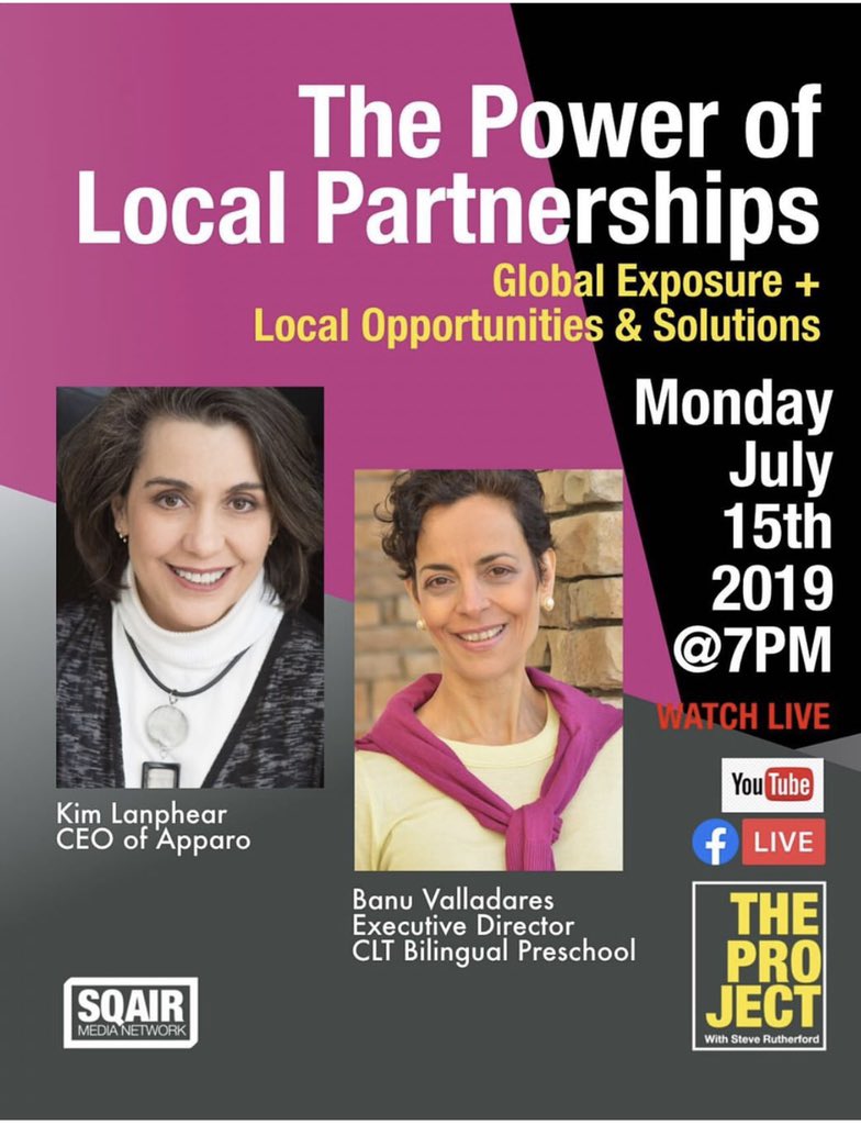 idewpr's tweet photo. Tune into @ThePROJECTwSR #Podcast tomorrow night to learn how @apparoclt is supporting more than 500 local #nonprofits in #Charlotte. @ApparoED and @BanuValladares , ED of @CltBilingual #Preschool will provide insight about how partnerships make our community a better place. https://t.co/jAajMRDbzi