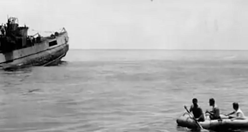 NLintheUSA's tweet photo. In 1945, the US @SubmarineCOD rescued 55 Dutch sailors aboard the submarine O19 after they ran aground in the South China Sea. Thank you to Paul Farrace and everyone of the #USSCod for the commemoration and your hospitality. https://t.co/ikH4GK6gcg