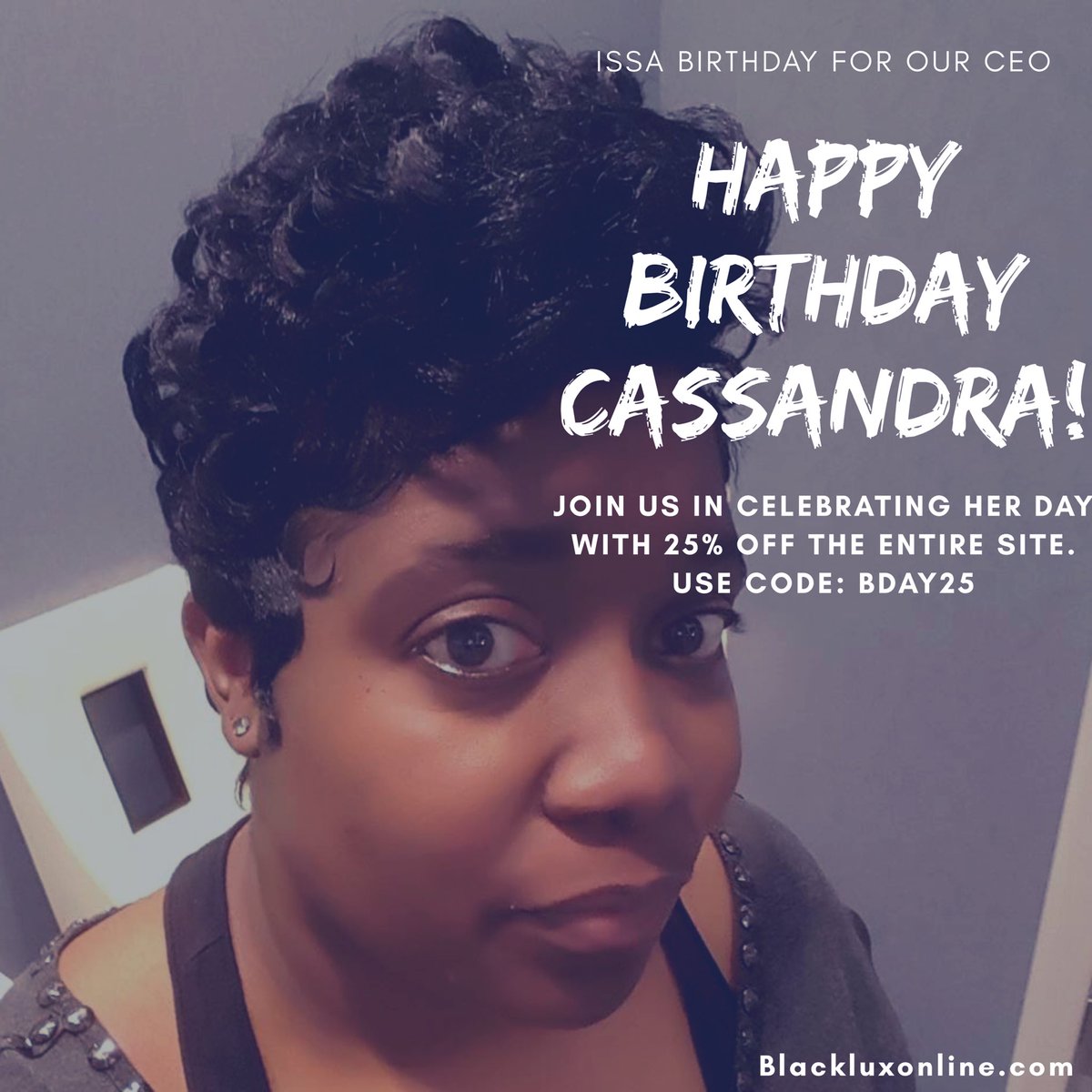 BlackLux6's tweet photo. ISSA BIRTHDAY π π FOR OUR CEO TODAY!!! Help us wish her a happy birthday with a comment ππ½. Also check out the site and receive 25% off your entire order today with code:BDAY25.#issabirthday #styleinspo #blvckxculture #bdaysale #bdayfashion #bdaystyle #atl #blackentrepreneur https://t.co/2At1xbyj44