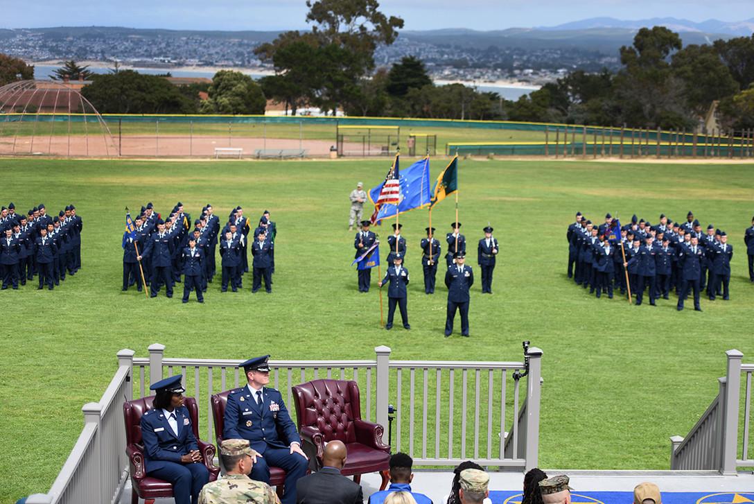 AETCommand's tweet photo. #TechTrainingLife - #Airmen from the 311th TRS stand in formation on Soldier Field at the Presidio of Monterey, Calif., during a change of command, July 8, 2019. The unit develops world class language enabled warrior Airmen in support of the @17TRW_GAFB mission! @POMGarrison https://t.co/0AyoNWMTNn