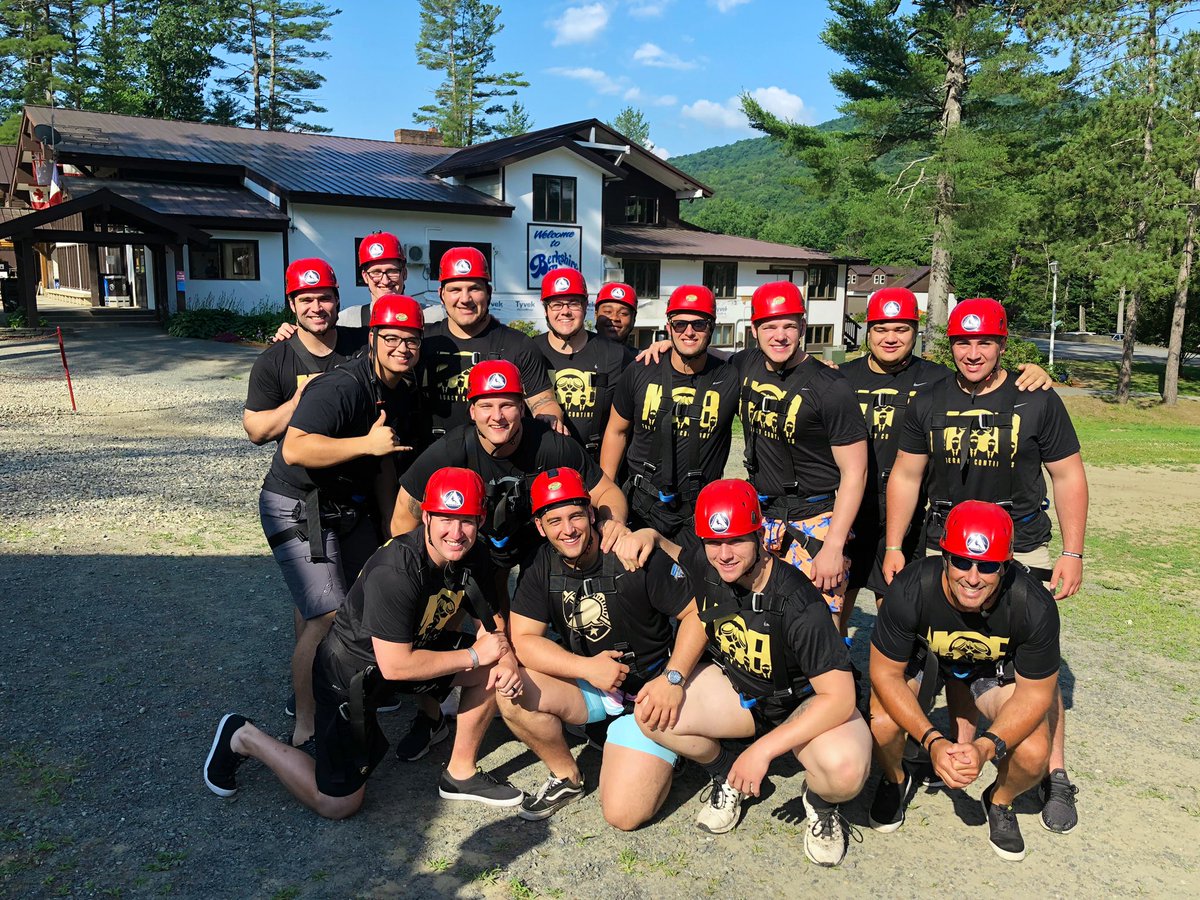 coachbrentdavis's tweet photo. Almost that time! Part One of the #2019MOBTrip #Zipline #WhoScared #FiveLikeOne #MOB @BerkshireEast @ArmyWP_Football https://t.co/P1ZKCGuui5