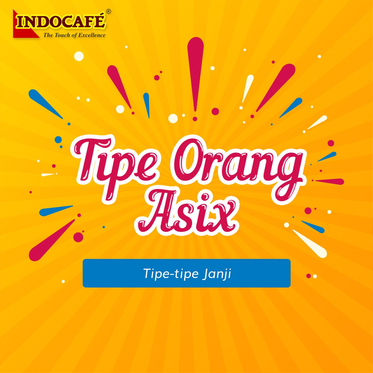Indocafe_ID's tweet photo. Sobat Mix termasuk tipe yang mana nih? Hehe
#BeyondFirstClass #PerfectMix #ReMixAsix #JoniRadit #Janji #TipeJanji https://t.co/bg2pHQAijH
