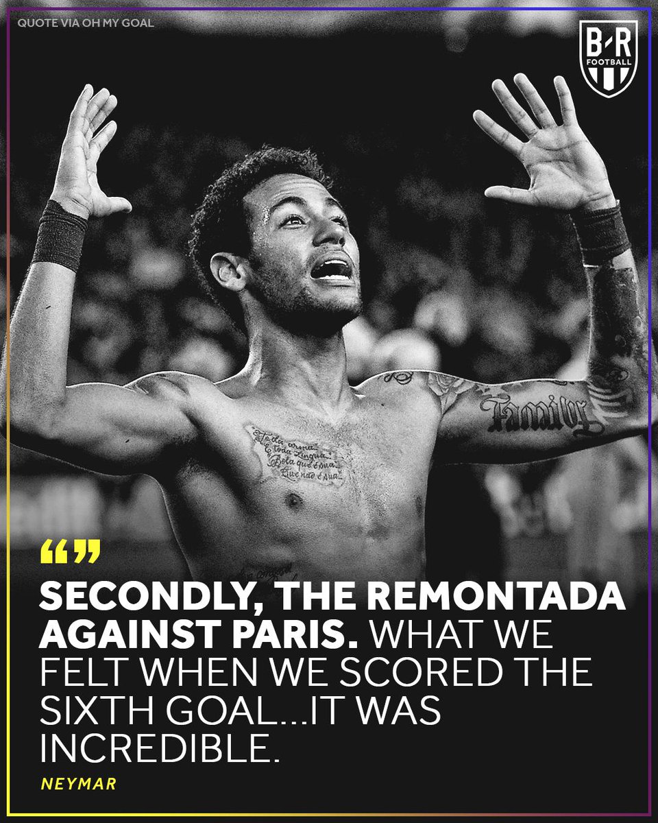 BleacherReport's tweet photo. One of Neymar's favorite memories as a player is when Barcelona came back against PSG 😶

(via @brfootball) https://t.co/NYzhq05Oug